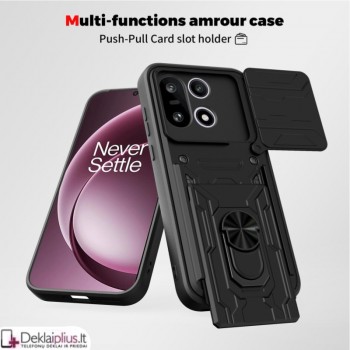 6in1 smūgiams atsparus dėklas su kortelių dėklu - juodas (Oneplus 15) 6in1 smūgiams atsparus dėklas su kortelių dėklu - juodas (Oneplus 15)